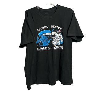 United States Space Force Alien Liaison Officer Black T-shirt Mens XL